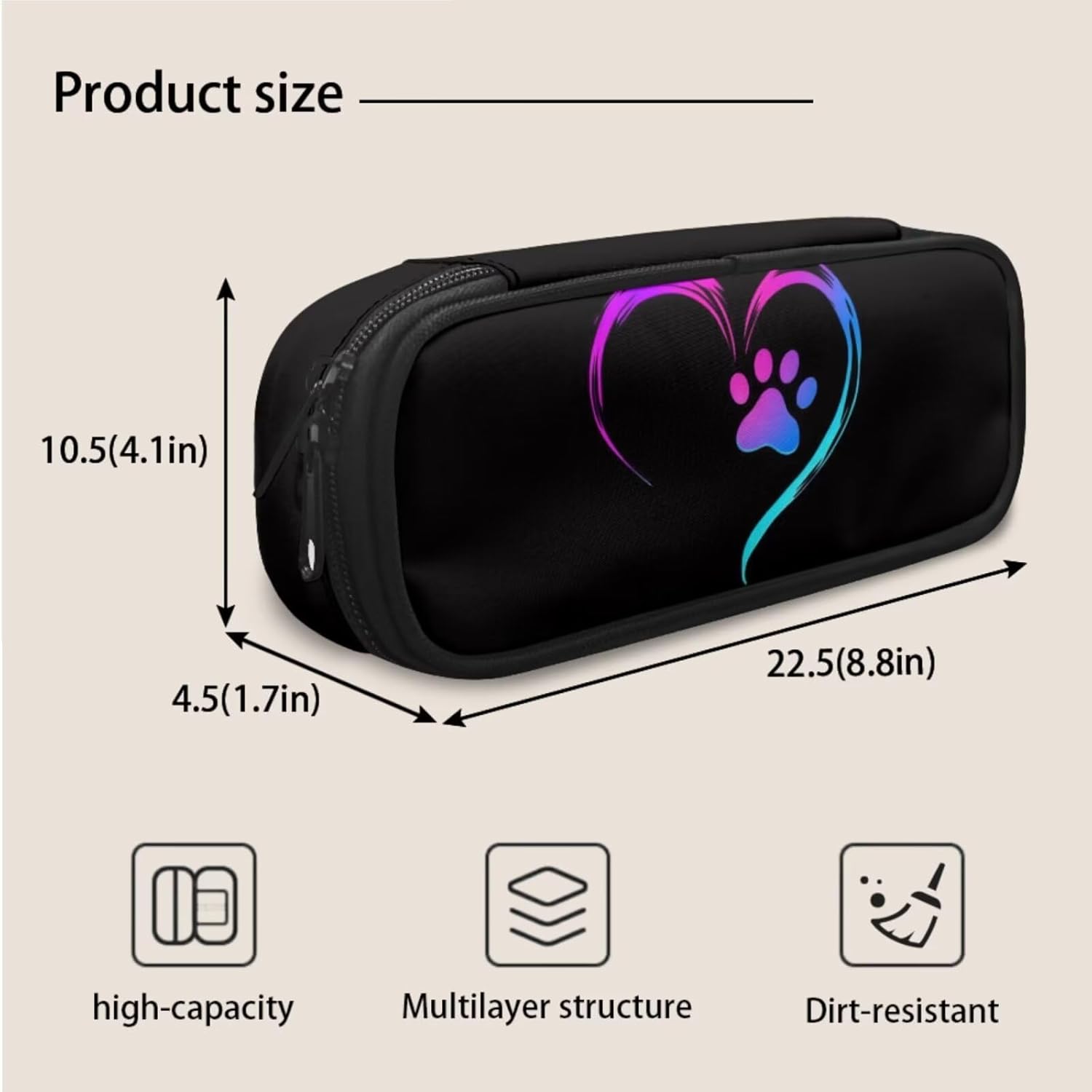 Cute Dog Paw Print Backpack with Lunch Box for Kids, School Bag for Primary School Boy and Lunch Bag Set 3Pc Book Bags Lunchbox Pencil Case Middle School Backpacks