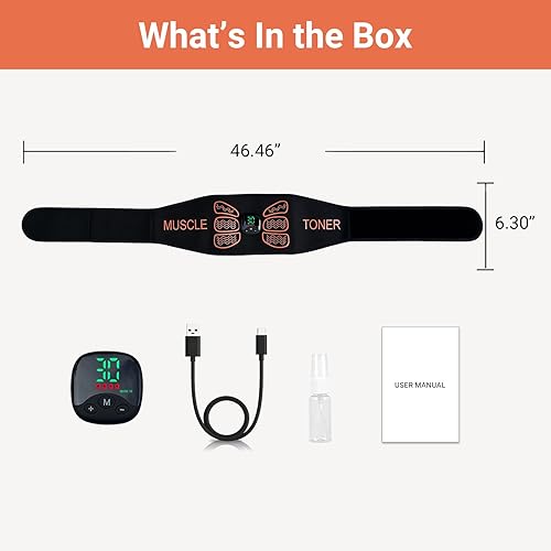 Miniatura 5 de Abs Stimulator Muscle Toner  EMS Ab Toning Belt for Men and Women, Abdomen & Back Trainer for Home Gym Office Workout