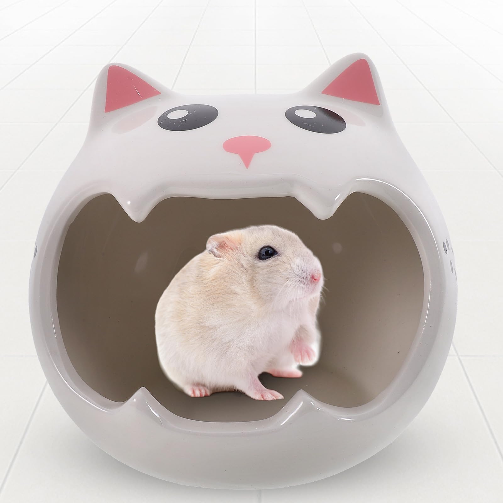 FOMIYES Keramik Hamsternest als Sommer Haustier Versteck, Weiß