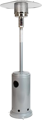 Miniatura 9 de Flash Furniture Sol Patio - Calentador de propano de acero inoxidable plateado de 40,000 BTU con ruedas para uso comercial y residencial, 7.5 pies