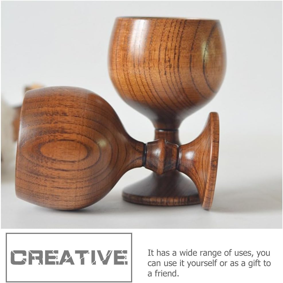 ABOOFAN Wooden Goblet 2.36 in 5.11 in Tall Decorative Chalice Cocktail Goblet Wine Cup for Home Party Serving Baby Shower Communion 1 piece