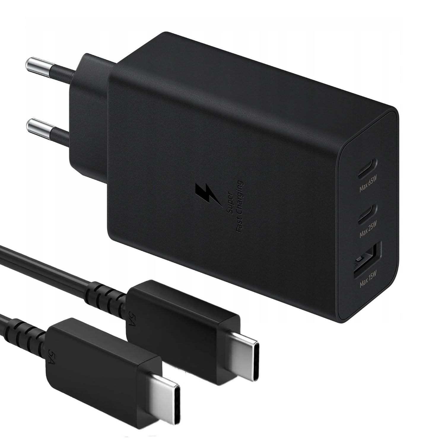 Baseus Caricatore con USB C 65 W, USB C Charger, 3 Porte PD con PPS, al Nitruro di Gallio (GaN), per MacBook Pro/Air, Serie iPhone 17/16/15/14/13/12, iPad Pro, Galaxy S25 Ultra, S24-S20