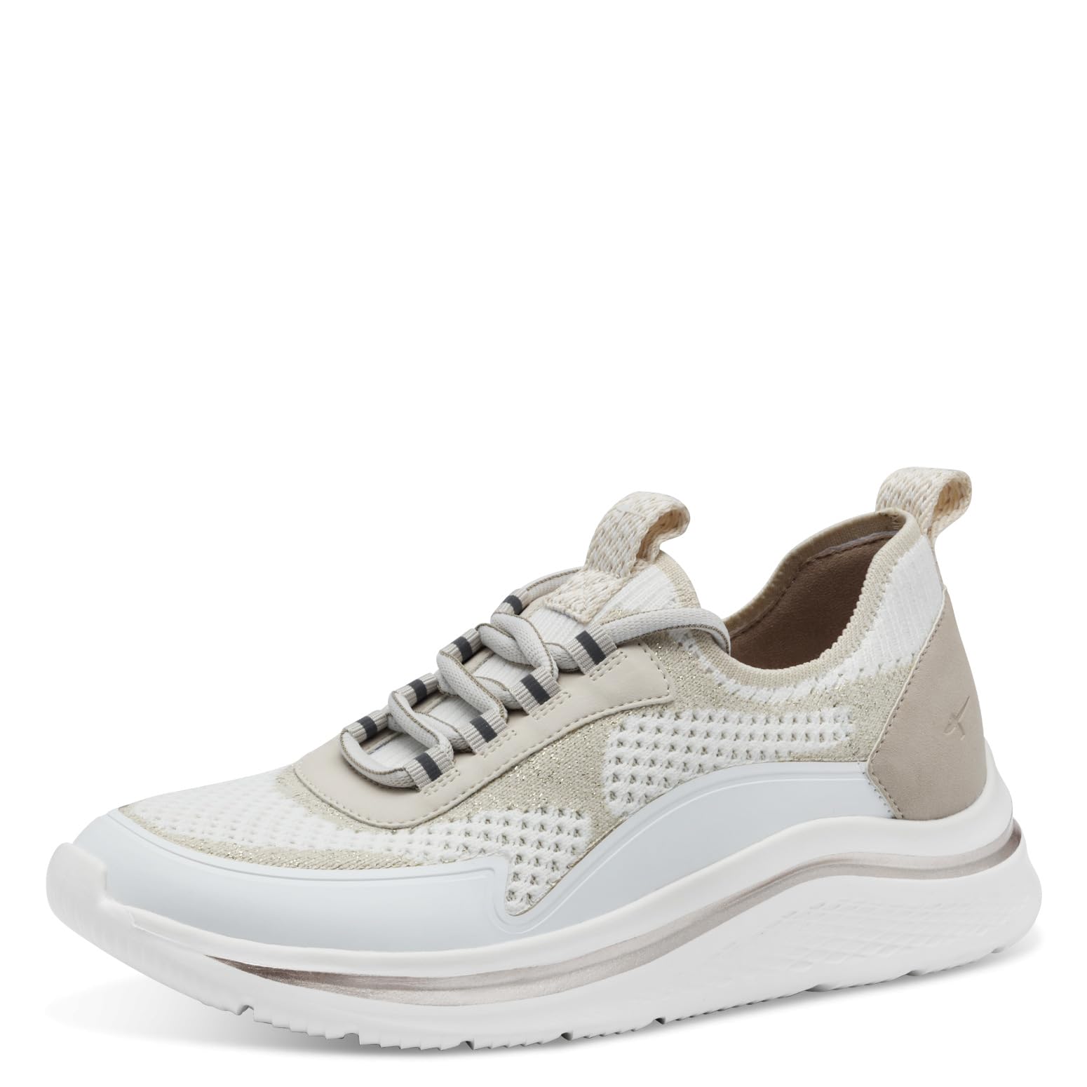 Tamaris Comfort Women’s Flat Sneakers with Chunky Sole Vegan, Beige, 3,5 UK