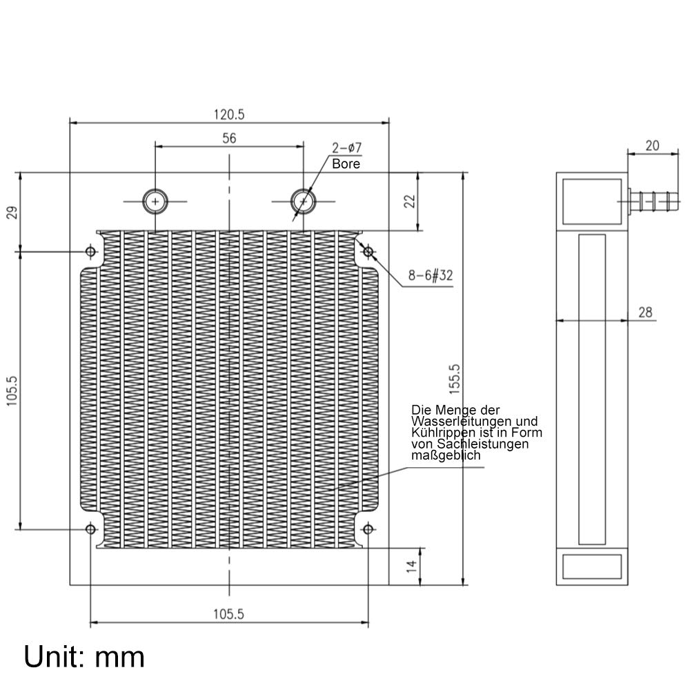 Chłodzenie wodą, 12-rurowy aluminiowy wymiennik ciepła z wentylatorem do komputera PC CPU, system chłodzenia wodą DC12 V 120 mm