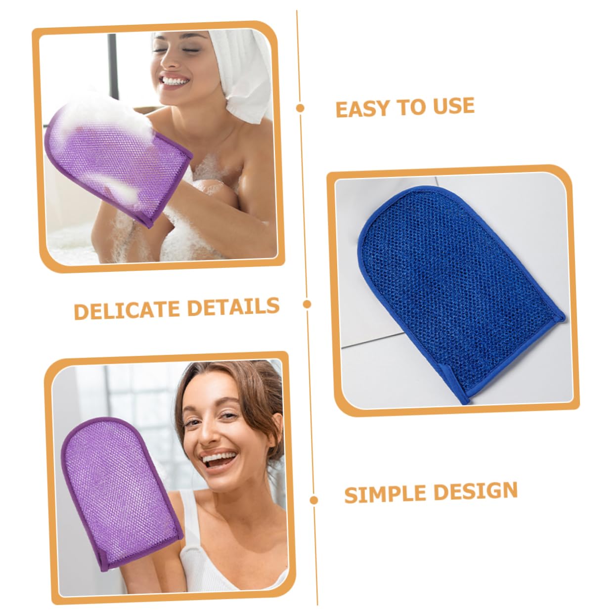 VICASKY Exfoliating Scrubber Mitts Bath Gloves Exfoliating Mittens Skin Cleaning for Bathing