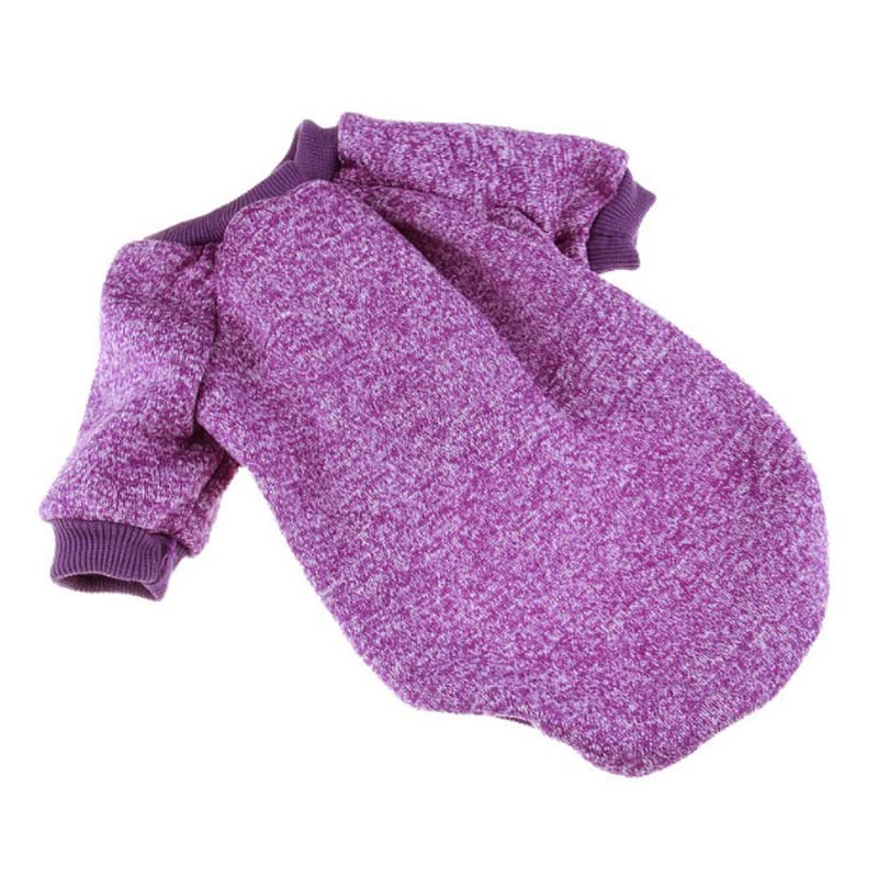 OHANA Winter Wear Collection - Solid Colors Monochromatic T-Shirt with Sleeves for Cats and Dogs - PURPLE SMALL size