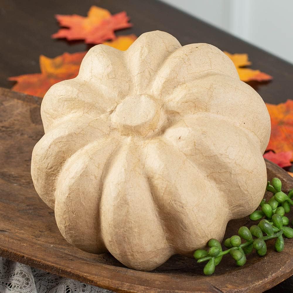 Paper Mache Pumpkins- (3 Pieces) for Halloween, Fall Autumn and Thanksgiving Do-it-Yourself Craft Projects or Decorations by Factory Direct Craft
