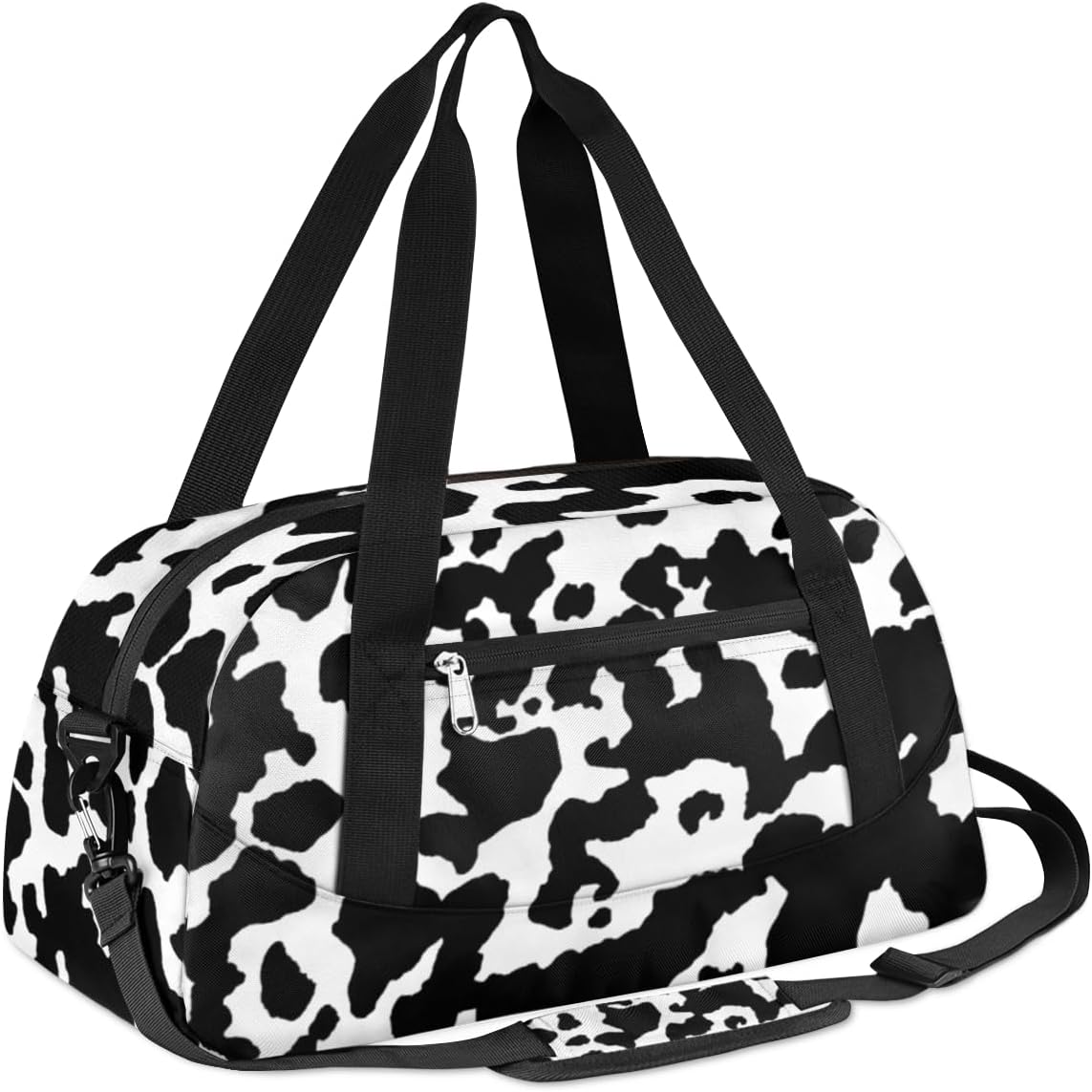 Personalized Dance Bag for Girls, Custom Sports Gym Bag for Boys, Customized Kids Duffel Bags Overnight Weekender Sleepover Bag Travel Duffel Bag, Cute Cow Print, Cute Cow Print, 18.5x9.44x7.87 in