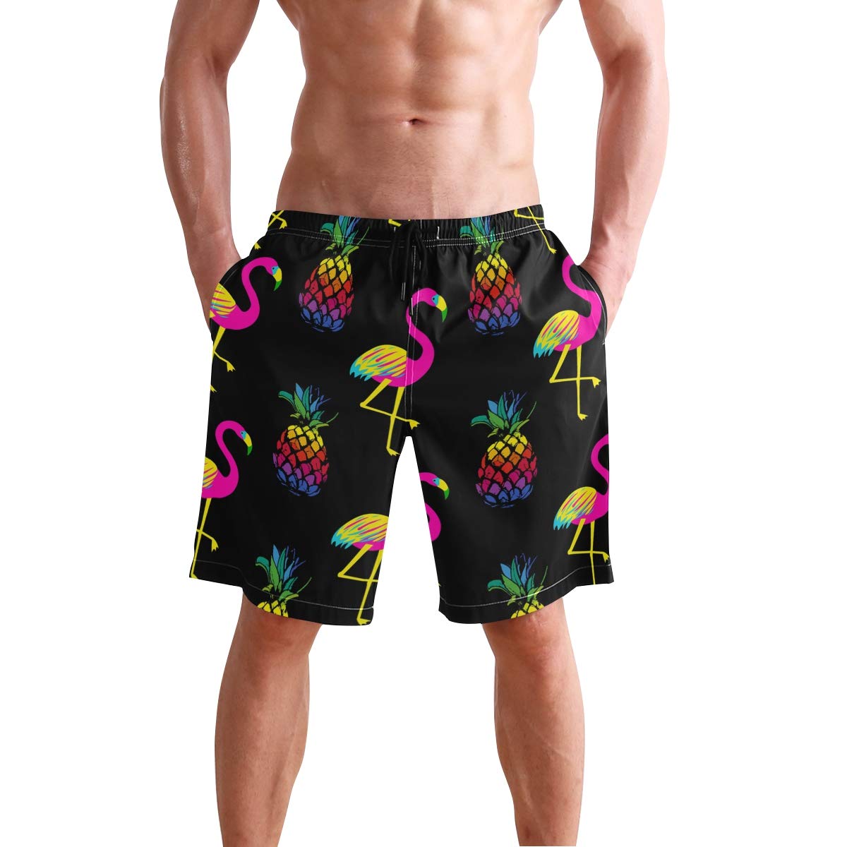 visesunny Men's Wolf Galaxy Beach Shorts Summer Swim Trunks Sports Running Bathing Suits with Mesh Lining