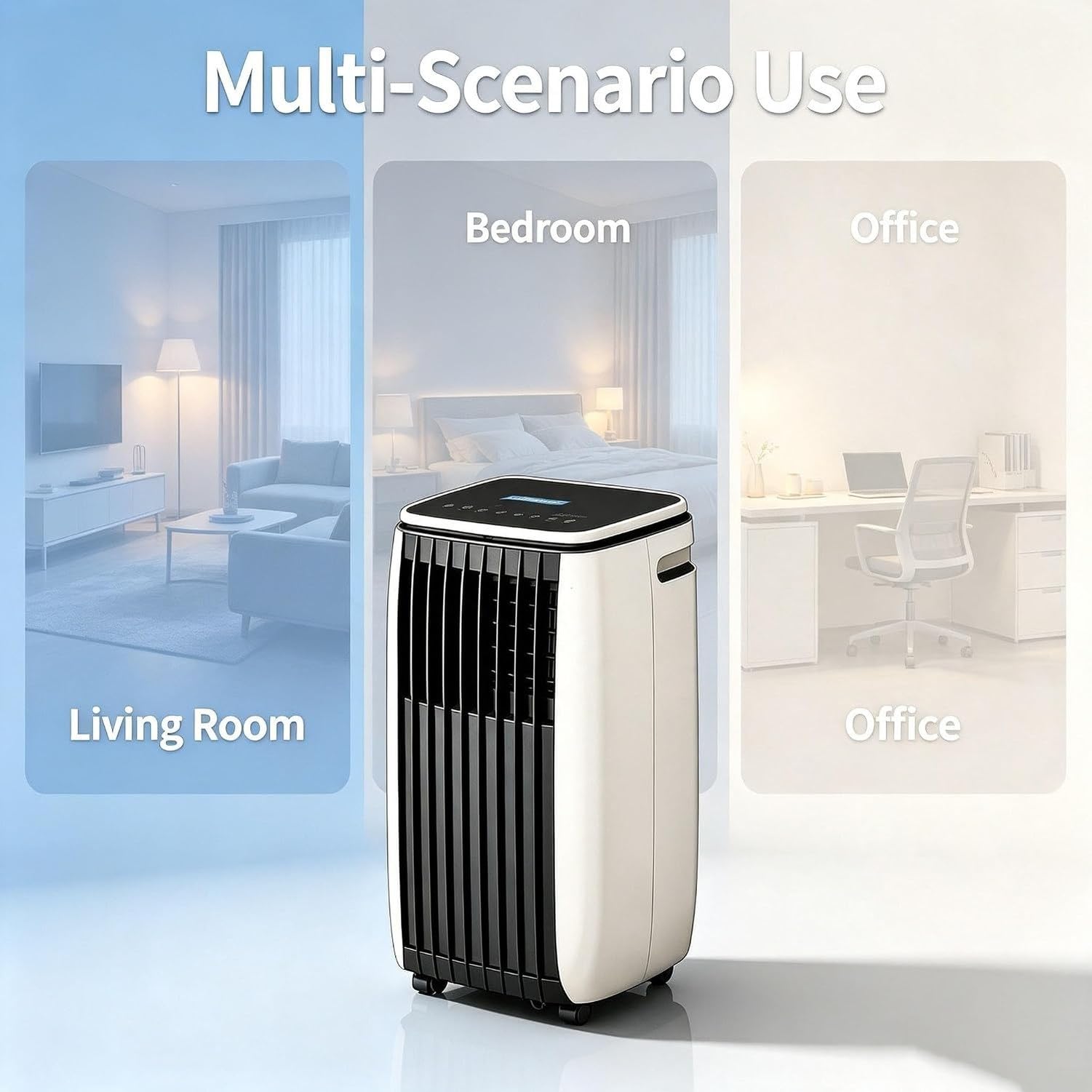 Przenośny Klimatyzator 18000 BTU 2w1 Chłodzenie i Grzanie, Mobilny Agregat Klimatyzacyjny z Kółkami do Całorocznego Użytku, Wtyczka EU, Biały, C+Hot & Cold 12000 BTU, C+Hot & Cold 12000 BTU