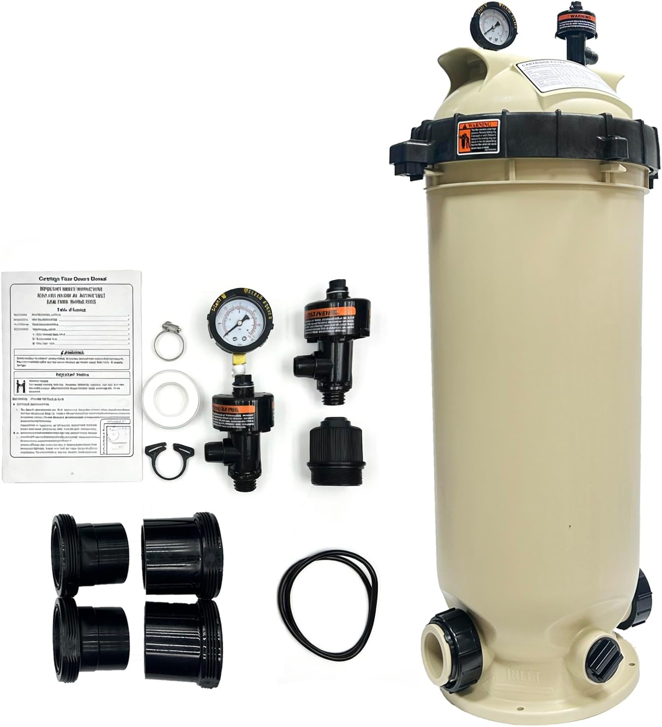 160316 Single Cartridge Pool Filter Pump 100 Sq. Ft. 100 GPM for Pentair Clean & Clear CC100 Pool Spa,Almond