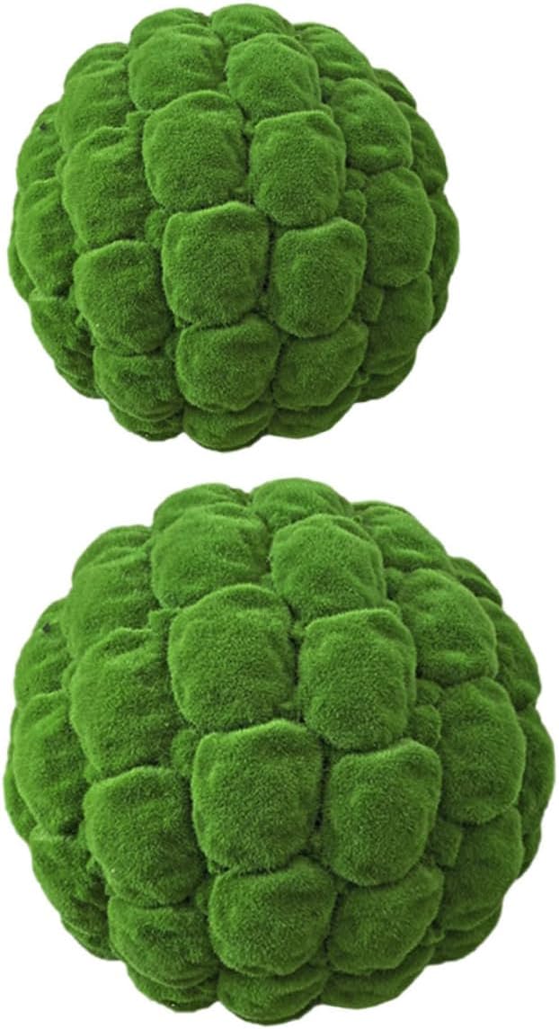 GARVALON 2pcs Decorative Faux Moss Ornaments for Garden Wedding and Party Decorations Lightweight Versatile Mossy Design