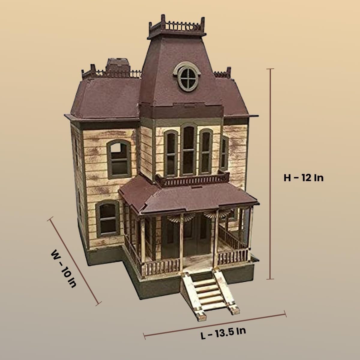 Bird's Wood Shack 3D Wooden Puzzle DIY Miniature Bates House Kit - DIY Tiny House Kit from Psycho Movie - Easy-to-Assemble 1/8” Baltic Birch Wood - Model House Kit for Family, School, Art & Gift
