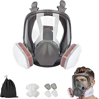 Aconite Reusable Full Face Respirator Mask with Filters and Spare Dust Pads