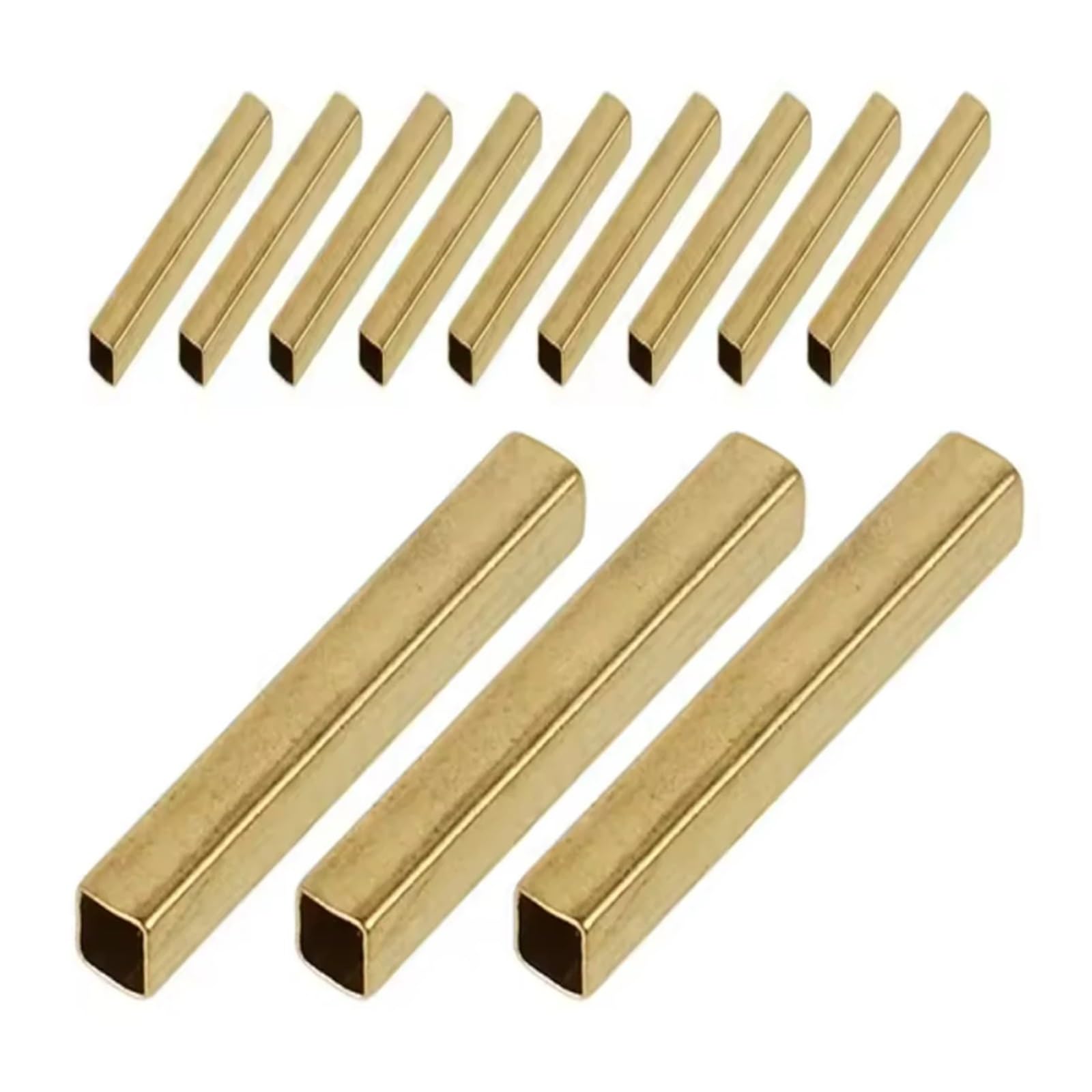 1 szt. mosiężna pusta kwadratowa rura 6 mm-20 mm x 250/500, solidna prostokątna do rękodzieła, modelarstwa, sprzętu(14x14x1x500mm 1pcs)
