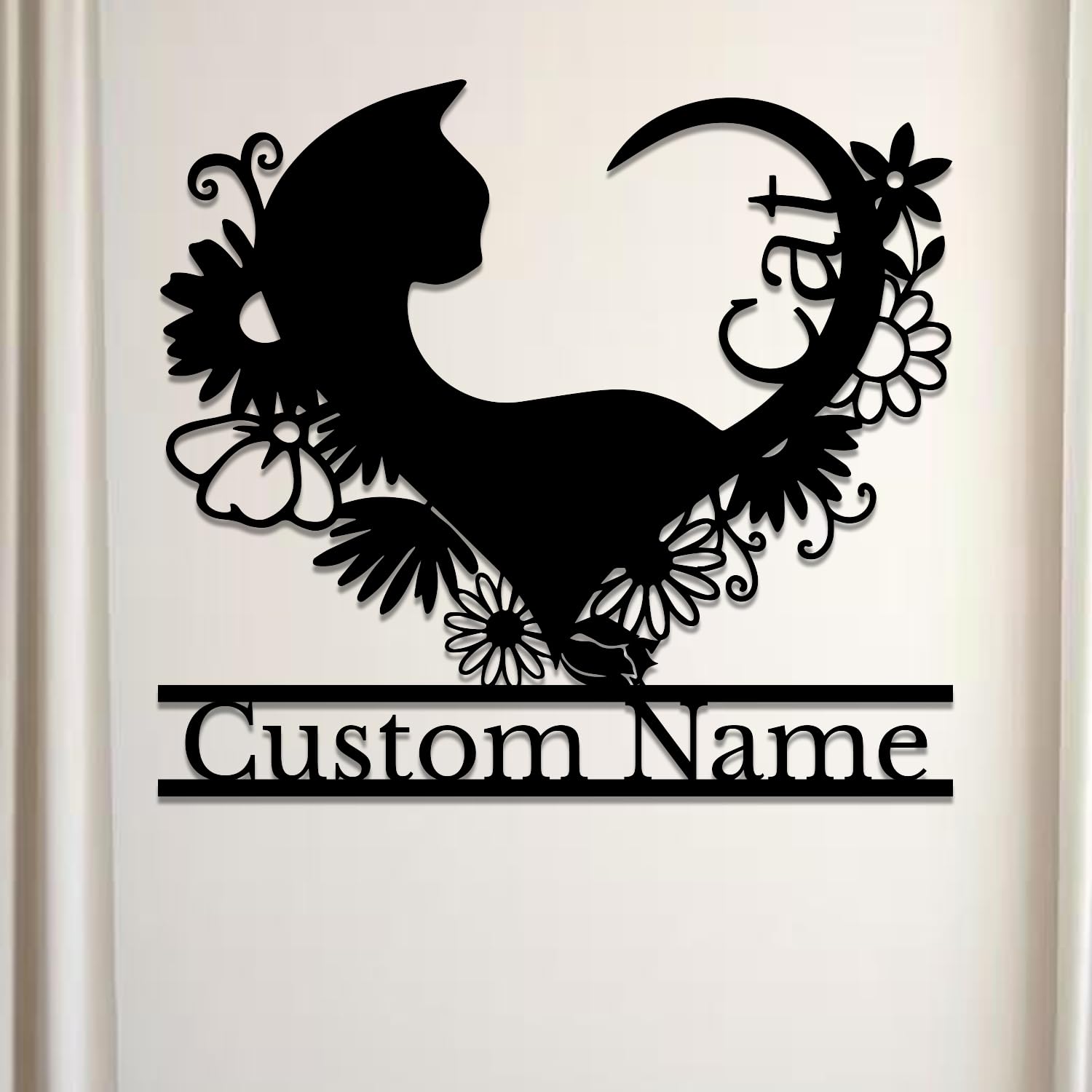 Houdoum Cat E Personalized Custom Cat Metal Wall Art,Cat Lovers Wall Hanging,Cat Welcome Signs,Cat Lovers Gift,Cat Art (Cat E)