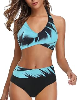 STKOOBQ Sutiã esportivo feminino com estampa de flores, roupa de praia Bandeau de natação e bandagem conservadora para mulheres com