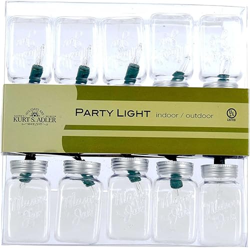 Miniatura 2 de Kurt Adler - Juego de 10 luces de tarro transparente UL