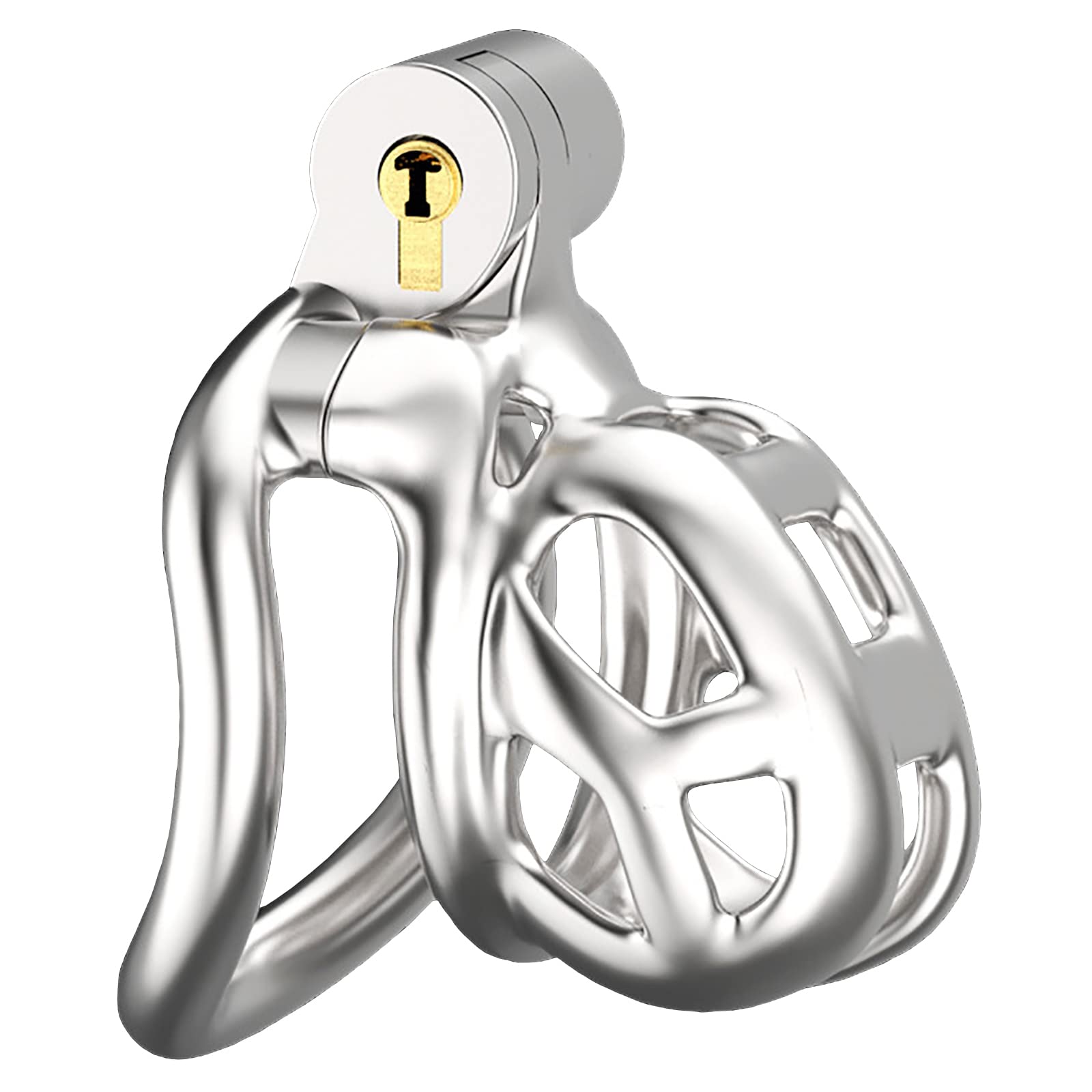 Cage de chasteté Cobra en acier inoxydable Ultra petite, ceinture de chasteté pour homme BDSM (S, 46mm)