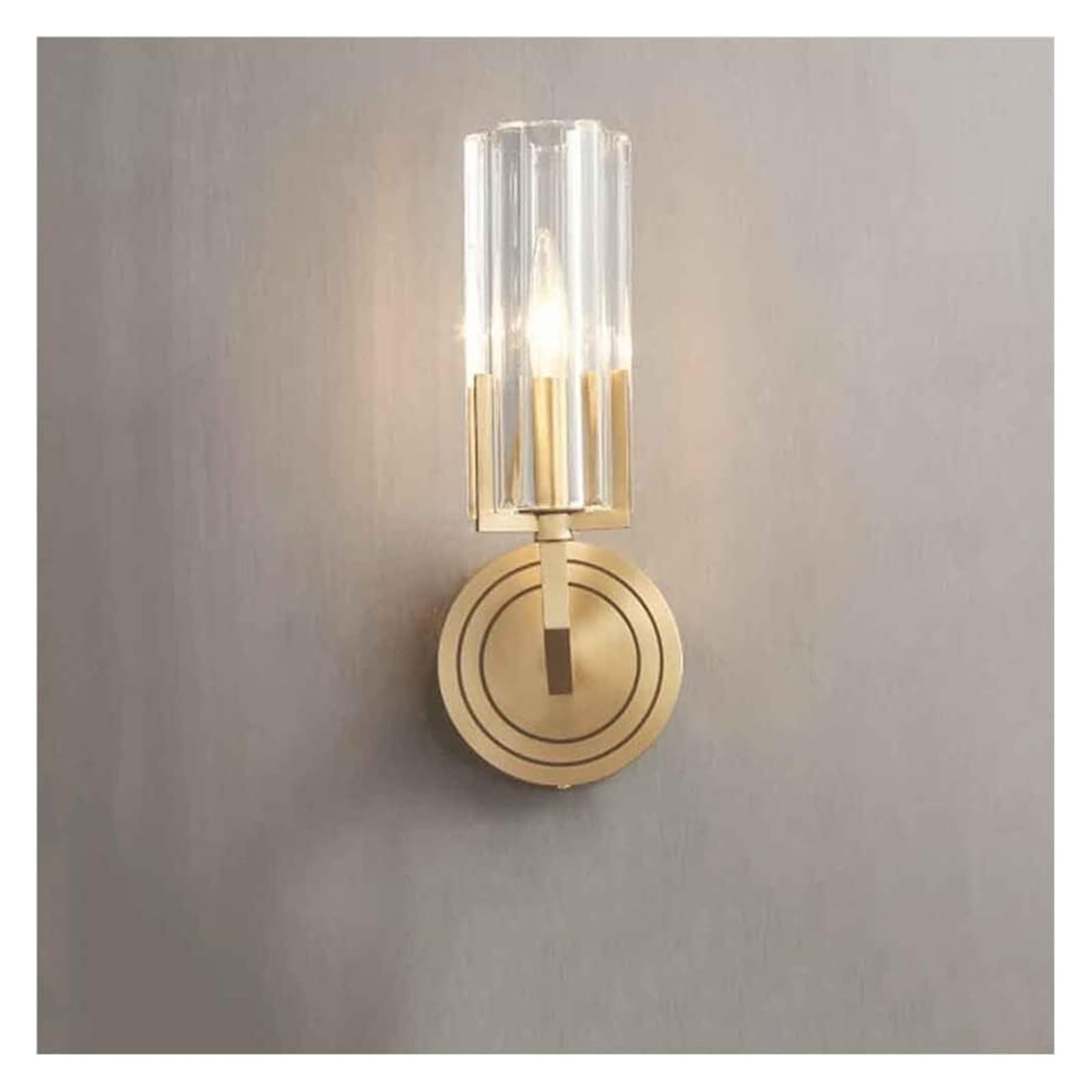 ASerZenith Cystal Shade Indoor Decor Wall Sconce Lamp, Farmhouse Retro Copper Finish Wall Light