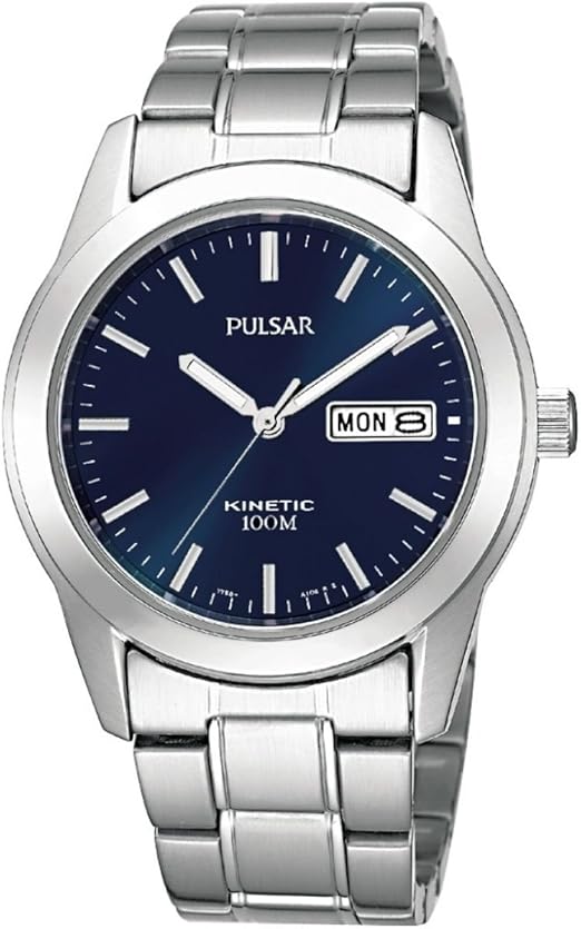 Pulsar Watch with Stainless Steel Bracelet, Day and Date