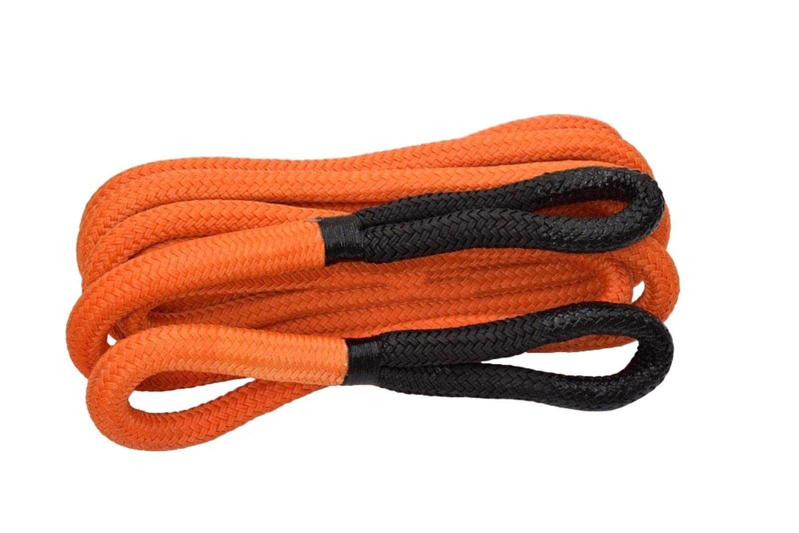 Winch Rope, Orange 1 inch*30 ft Kinetic Recovery Rope,Bubba,Double Braided Nylon Energy,Towing