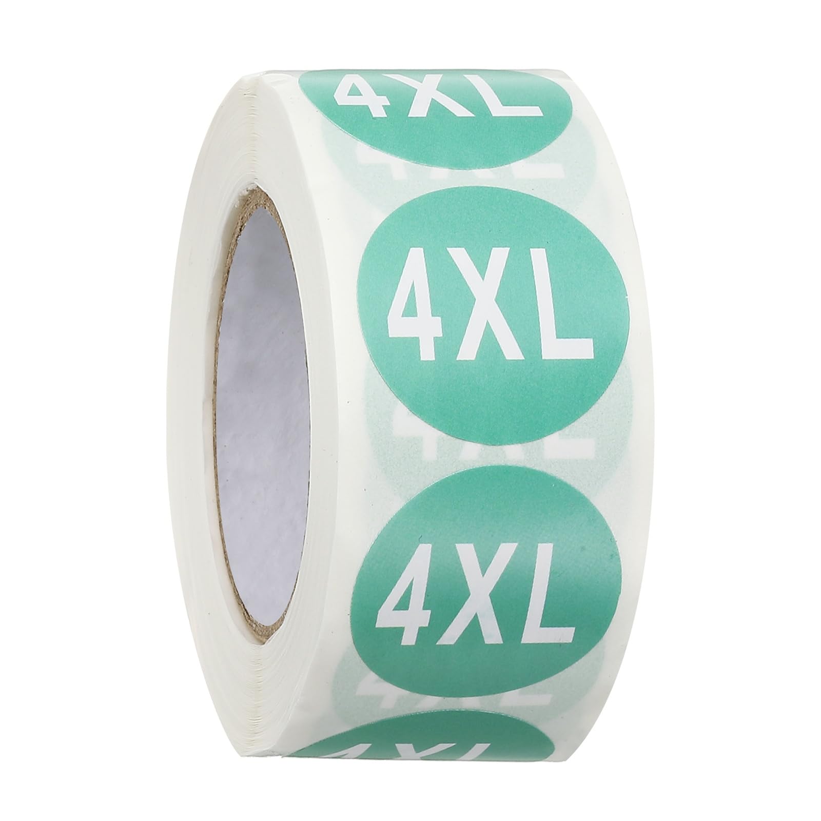 sourcing map 1000 Pcs Clothing Size Stickers Labels Rolls 1 Inch Round Self Adhesive Apparel Size Labels Stickers for Clothing T-Shirts Trousers Skirt Home Retail (4XL, Green)