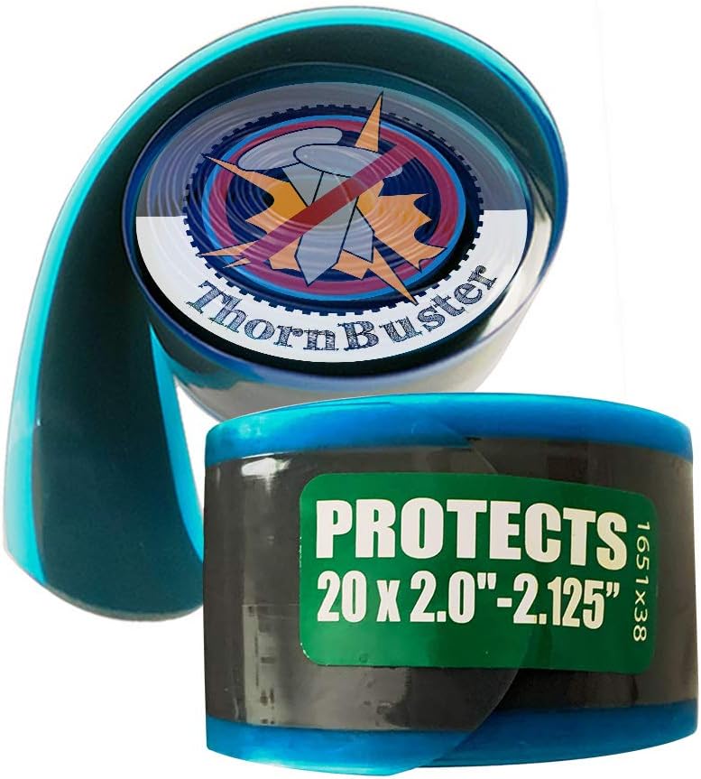 Thorn Buster, Inner Tube Protecting, Bicycle Tire Liner - Stop Flats for BMX Bikes Using Green 20 x 2.0-2.125” Bike Tires and Tubes with Hard Durometer Center Strip. (1 Liner)
