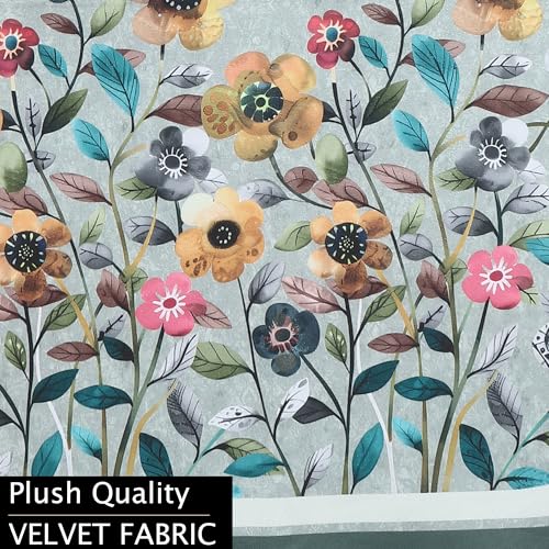 Image of Velvet 3 Seater Sofa Cover with 6 Seat and Back Covers, 2 Hand Rest Covers - Floral Design - Washable Fabric - Stylish Sofa Cover for Modern Living Room (Light Green, 3 Seater With Arm Cover)