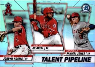 2020 Bowman Baseball Chrome Talent Pipeline Trios Refractor #TP-LAA Jo Adell/Jahmai Jones/Jordyn Adams Los Angeles Angels ...