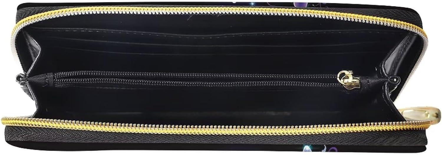 doginthehole Butterfly Wallets Large Capacity Zip Around Wallet PU Leather Credit Card Holder Clutch Change Cash Bag Money Clip Phone Case Travel Purse for Women Ladie