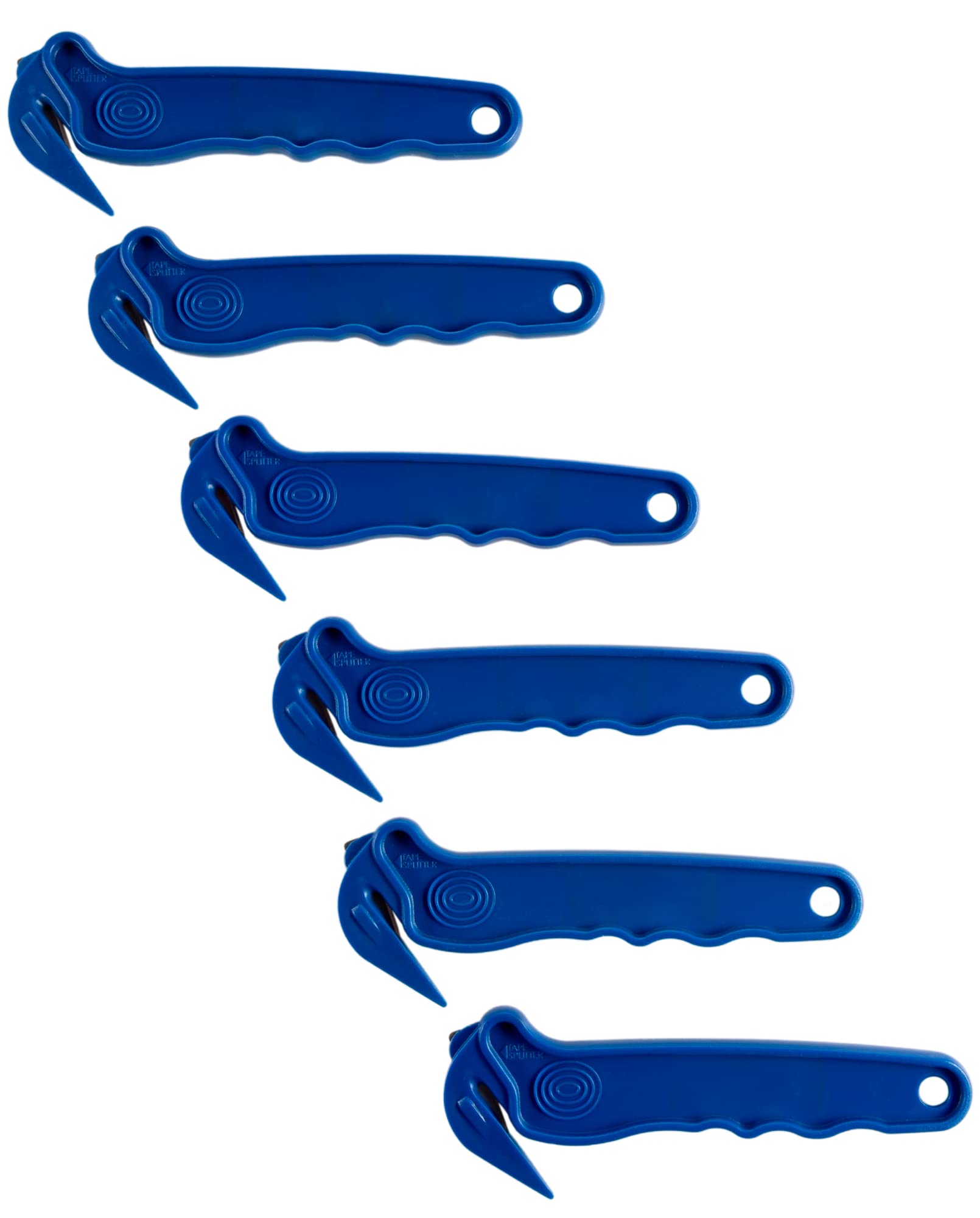 IDL Packaging CN-158 Recessed-Blade Cutter for Stretch Wrap, Plastic & Cord Strapping, Tape, Box (Pack of 6) - Plastic Tool with Sharp Blade - Disposable Film Cutter with Ergonomic Handle