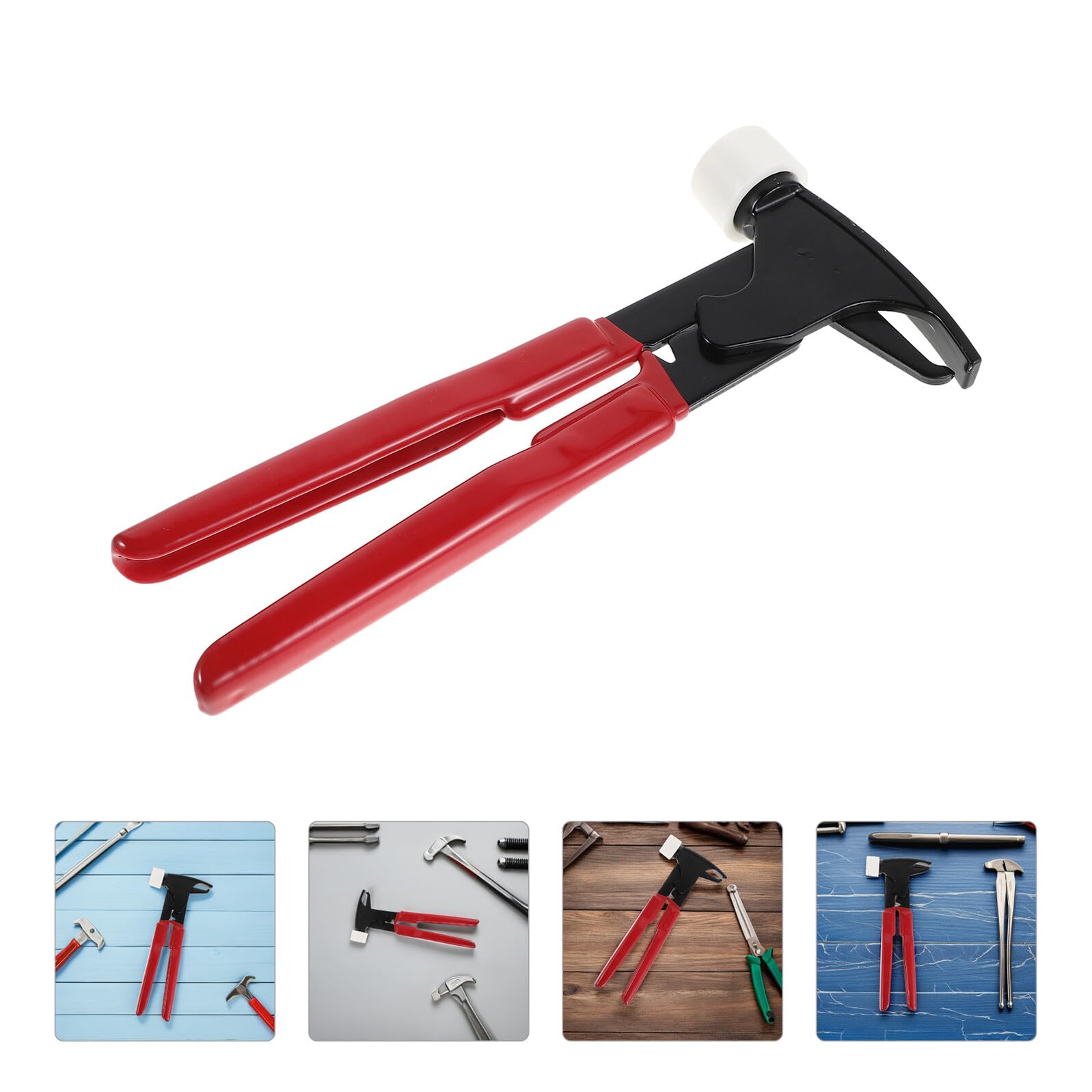 Zerodeko Kit per Riparazione Pneumatici Auto Pinza per Pesi delle Ruote e Martello per Equilibratura, Strumento Compatto per Manutenzione Pneumatici Suv, Camioncini e Veicoli Familiari