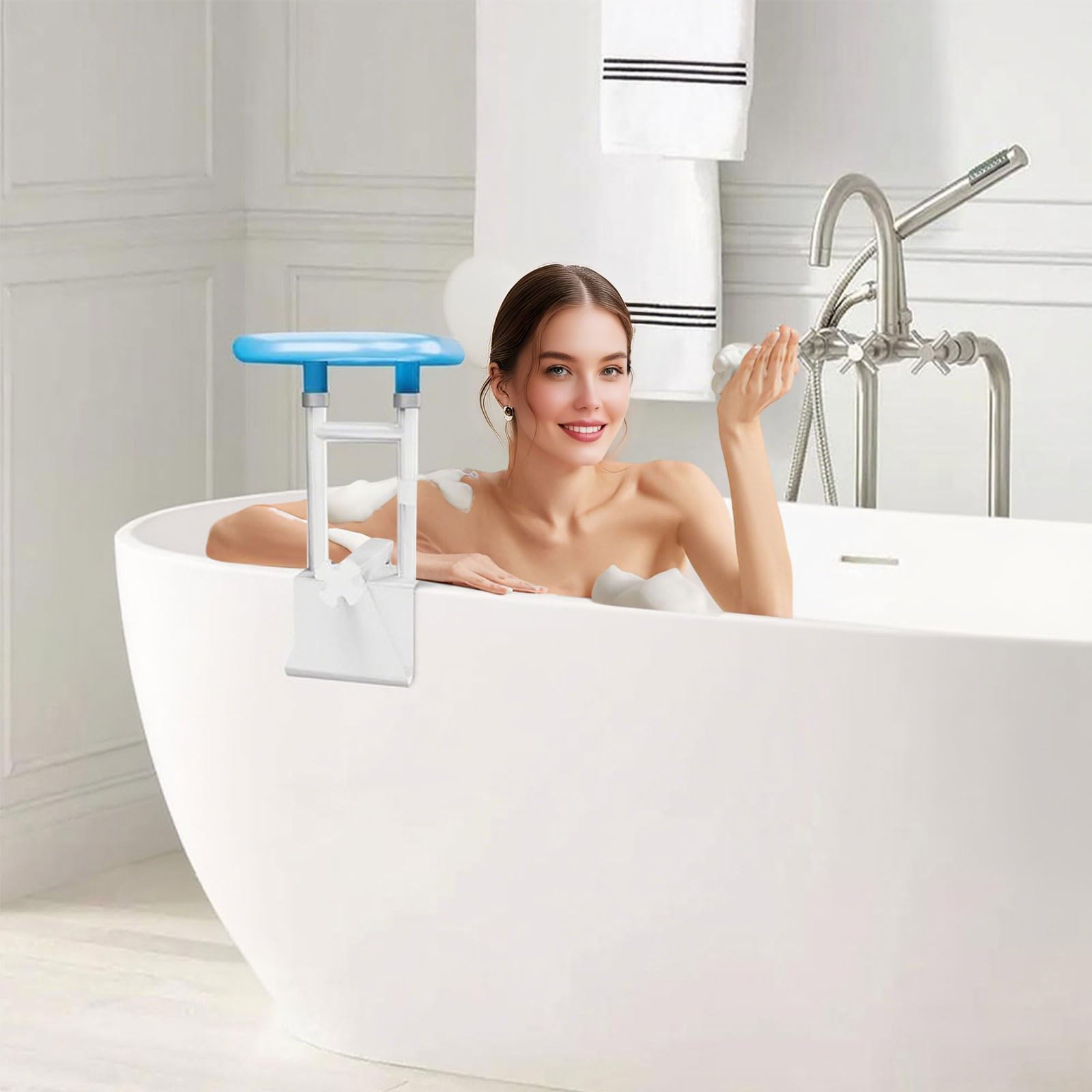 badewannen einstiegshilfe für senioren, badewannengrif f haltegriff badewanne ohne Bohren, wannengriff mit Seifenkiste,geeignet für Haltegriff Badewanne Wanddicke 8–13 cm