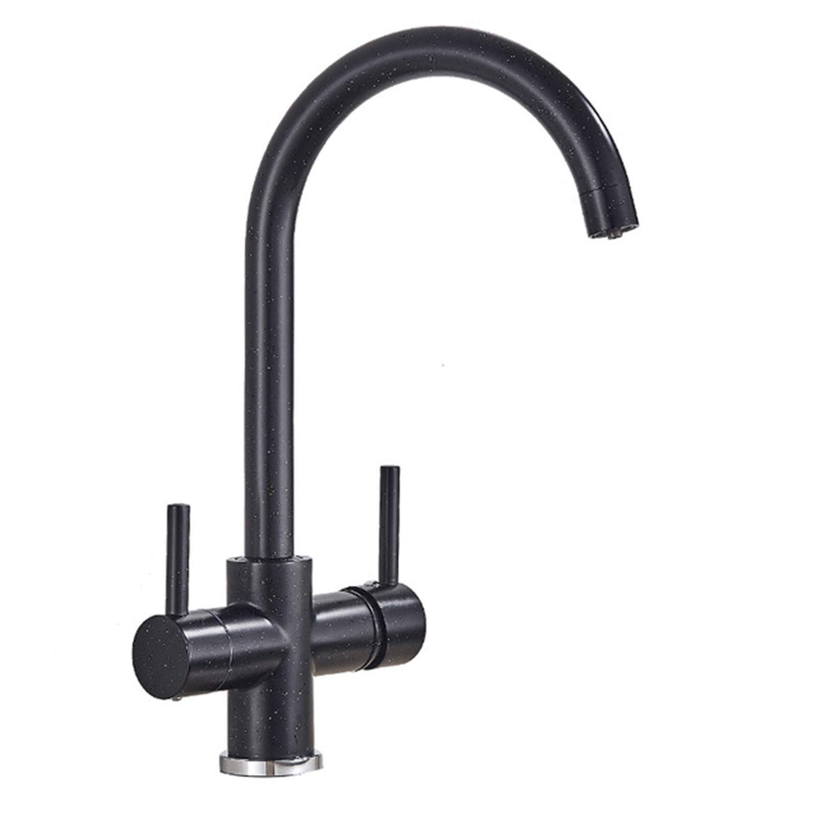 Purification cuisine robinet chaud froid noir mat évier sans calcaire