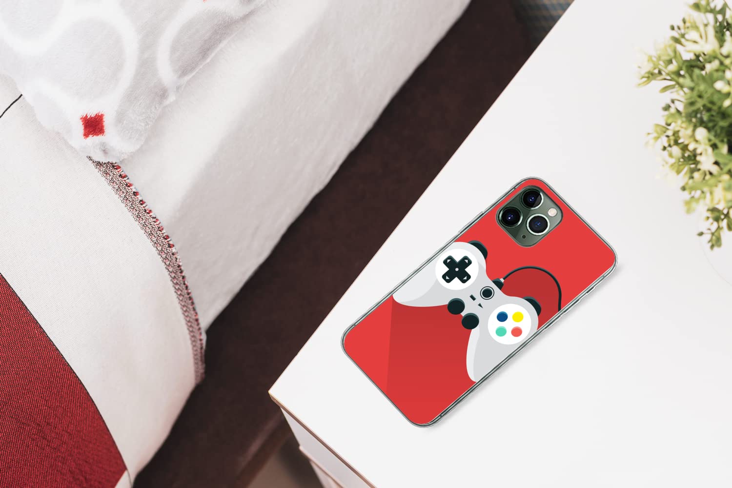 MuchoWow Funda para iPhone 11 Pro - Mando - Gaming - Rojo - Funda de Silicona/Funda Blanda para teléfono móvil
