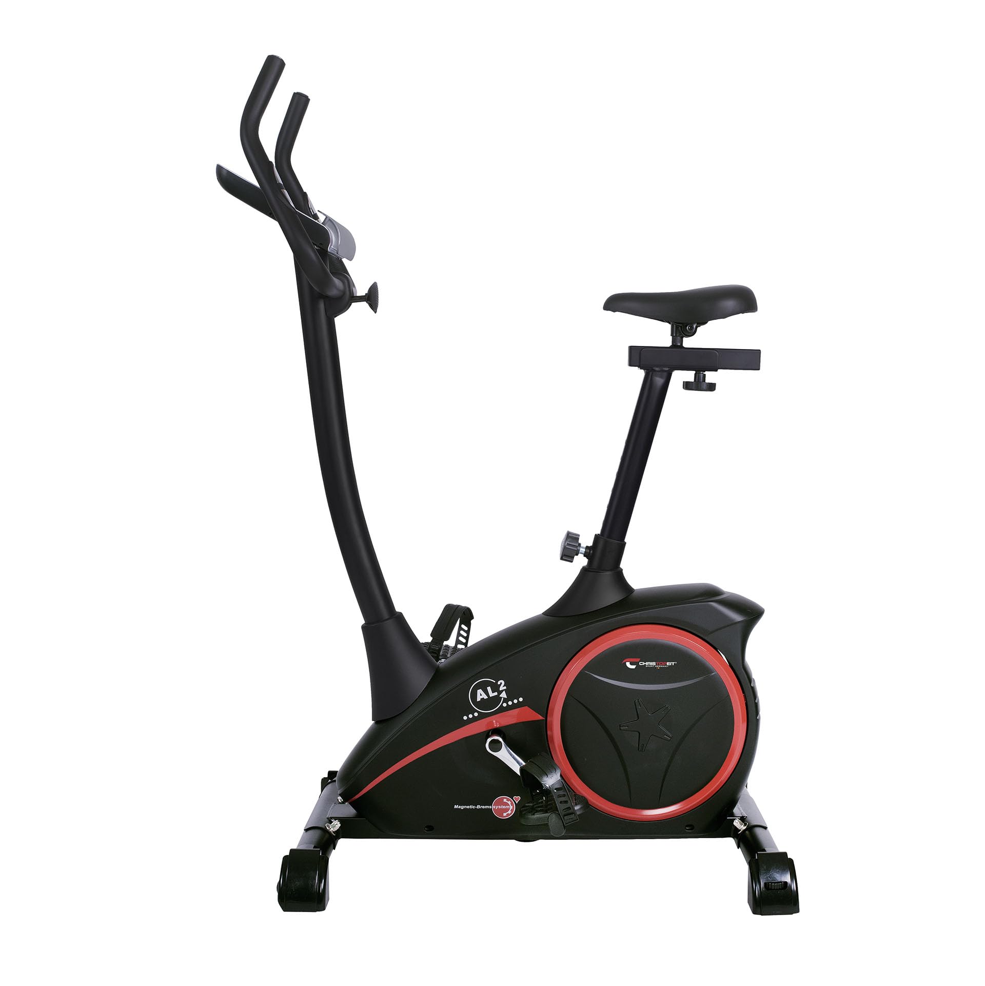 Christopeit Heimtrainer Fahrrad Ergometer AL 2 / AL 2 S, bis 150kg, 24 Widerstandsstufen, 9kg Magnet-Bremssystem, leise, Soft-Touch-Computer