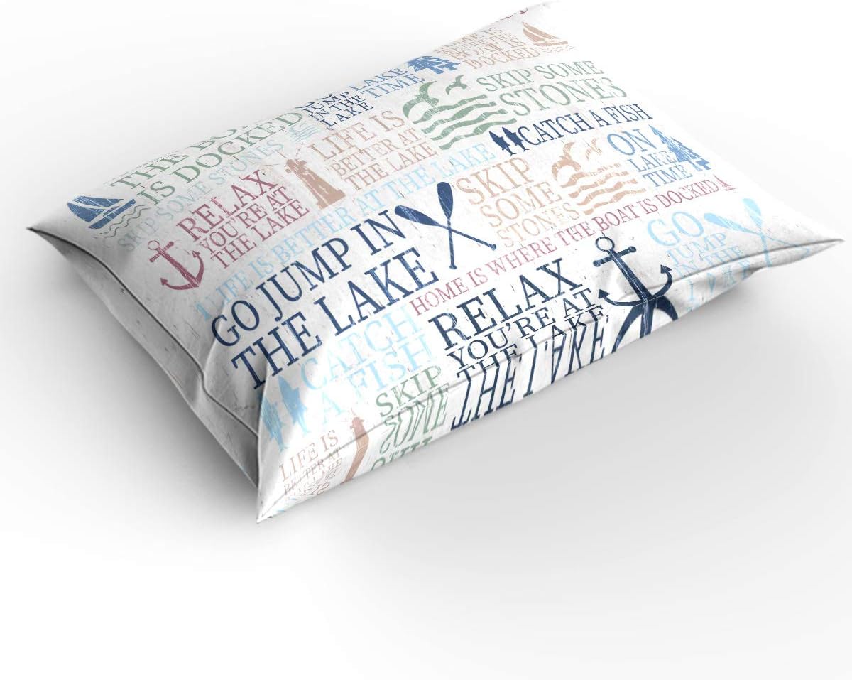 3 Piece Bedding Set Comforter/Quilt Cover Set California King, Nautical Anchor Duvet Cover Set with 2 Pillow Shams for Kids/Teens/Adults/Toddler, Lake Life Sailboat California King Lake Lifeswh1213