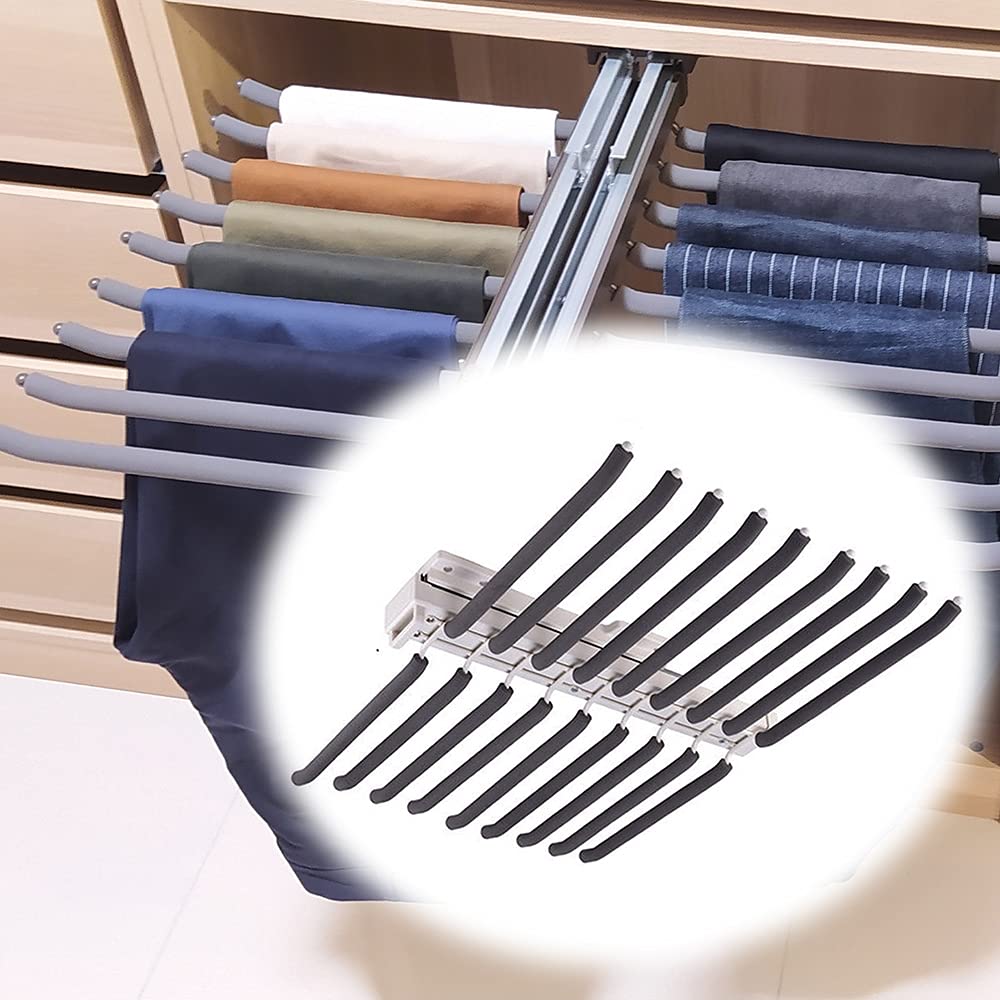Cintre à pantalons réglable pour stopper le désordre et suspendre 18 vêtements