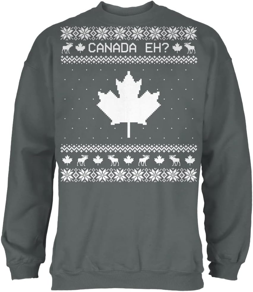 Old Glory Canadian Canada Eh Ugly Christmas Sweater Mens Sweatshirt