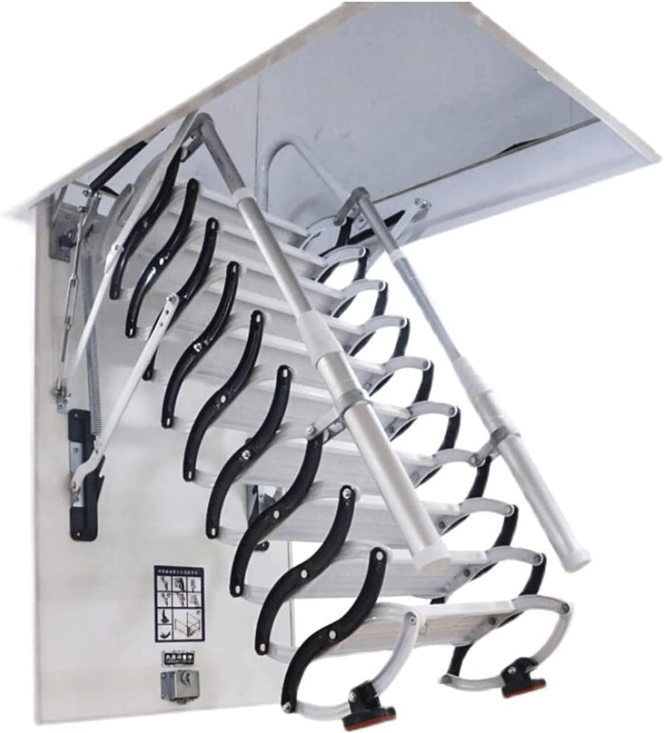 Ceiling Loft Ladder Alloy Attic Stairs Pull Down Attic Ladder Indoor