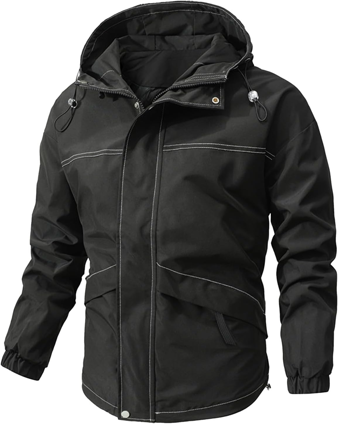 ABRTJCL Men's Windbreakers Men's Trench & Rain Coats Solid Color Lightweight Hooded Men's Jacket with Hood for Hiking Outdoor