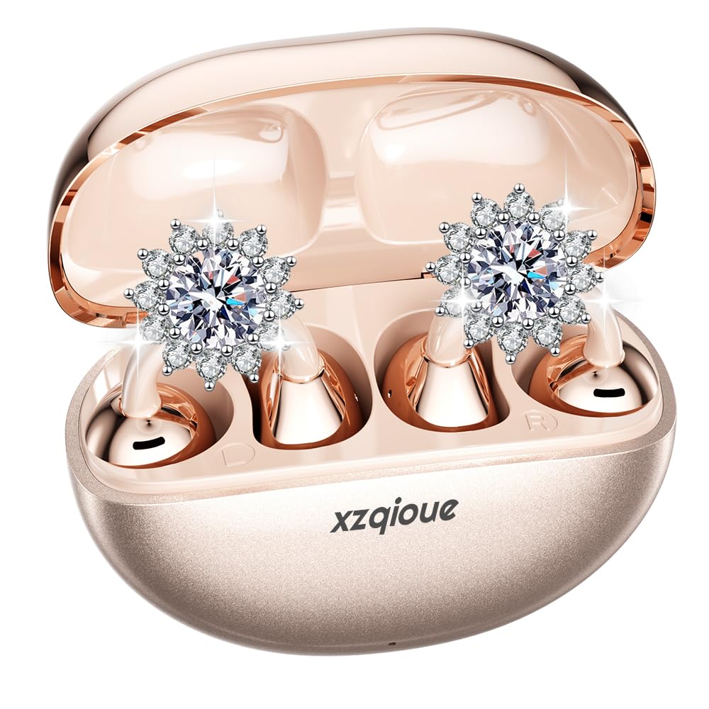 xzqioue Jewelry-Inspired Clip On Earbuds,Comfortable Fit Open Ear Clip-On Headphones,Wireless Bluetooth Ear Cuff Headphones for Women,Removable Clip Earbuds Accessories-image-26