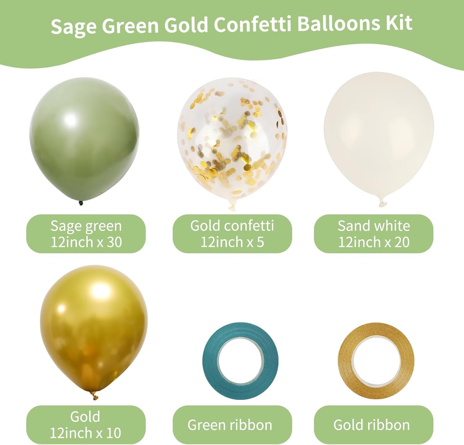 Palloncini Compleanno 18 Anni, Bianco Verde Decorazioni Festa Compleanno per Ragazzo Ragazze, 65 Pezzi Matrimonio Commemorazione Decorazioni Festa