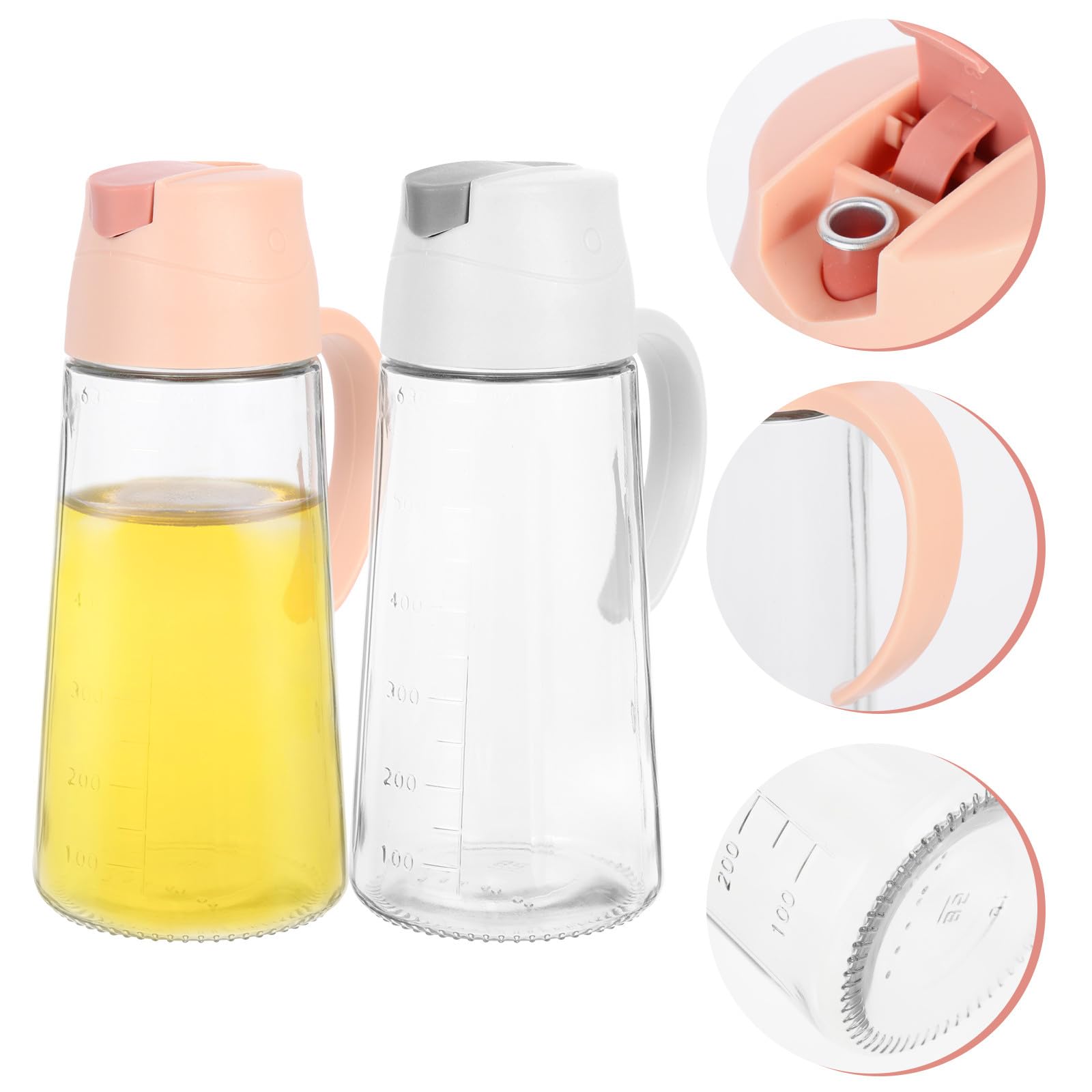 Glasflasche 2 Stück 630ml für Küche und Kochen mit Griff