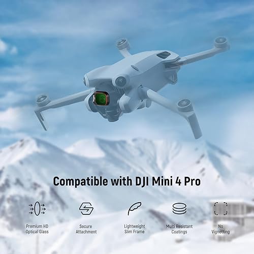 Miniatura 75 de NEEWER Juego de filtros ND/PL compatibles con DJI Mini 4 Pro, 6 unidades UV CPL ND8/PL ND16/PL ND32/PL ND64/PL Polarizador de densidad neutra