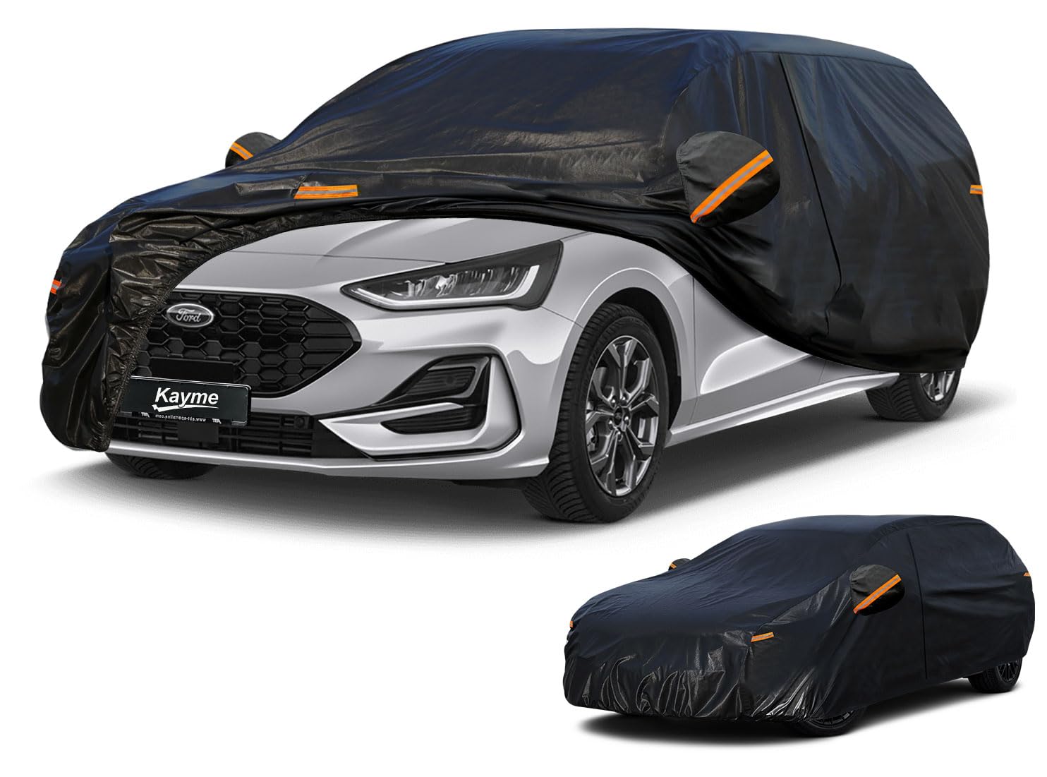 Kayme Funda Coche Exterior, Compatibles con Audi A3 Sportback(1996-2025), Cubierta para Coche Impermeable Transpirable Anti-UV Antipolvo de 7 Capas, Cubre Coche con Cremallera y Forro de Algodón. — view 14