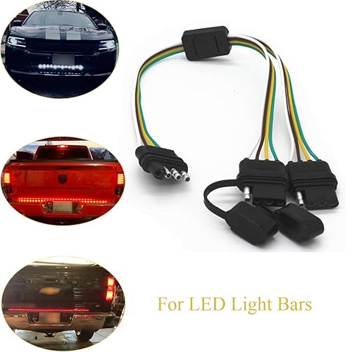 Miniatura 2 de Tata.Meila Enchufe universal de 4 vías para barra de luz de portón trasero y luces de remolque, adaptador Plug & Play, arnés de extensión, enchufe