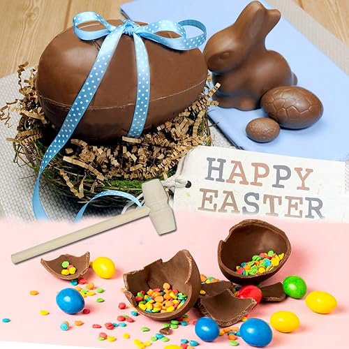 Miniatura 2 de Molde de silicona para huevos de Pascua para chocolate, 4 moldes en forma de huevo 3D de 4 x 6 pulgadas, moldes antiadherentes de gran tamaño para