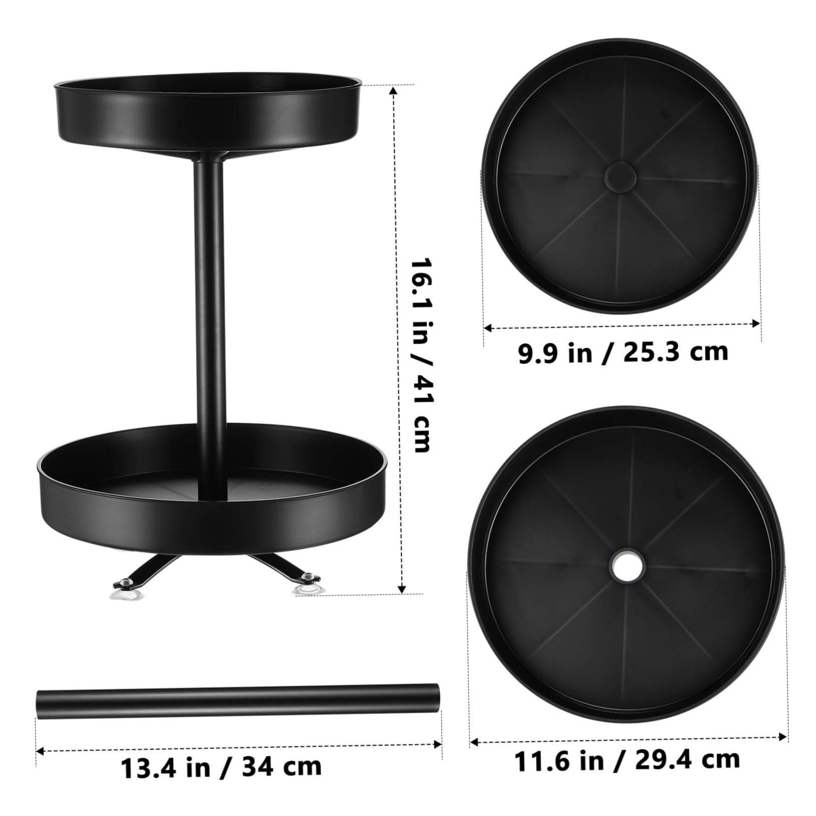 Cabilock Porta Spezie Girevole Rotella 10" + 12" Organizer Cucina Struttura in Acciaio Inossidabile e Plastica per Dispensa e Cucina